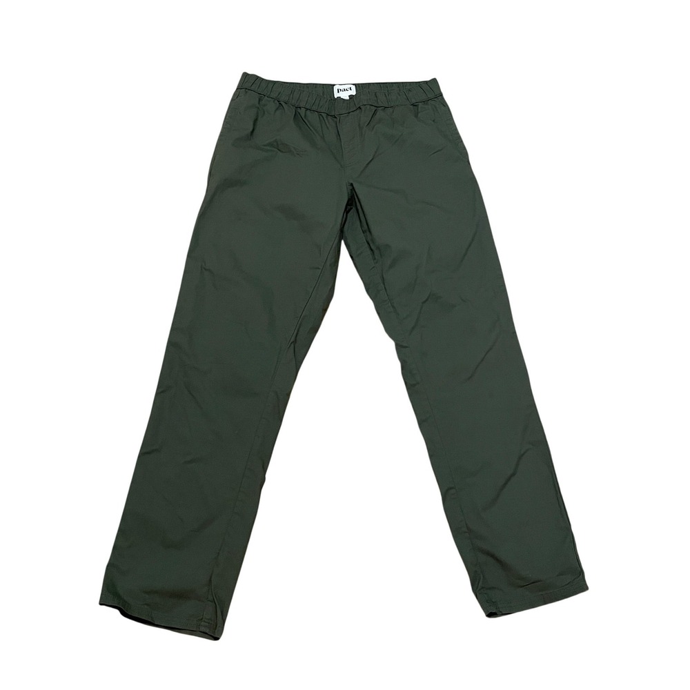 Pact Men's XL Olive Green Organic Cotton Elastic Waist Drawstring Chino Pants